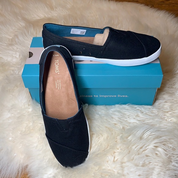 toms avalon black coated canvas